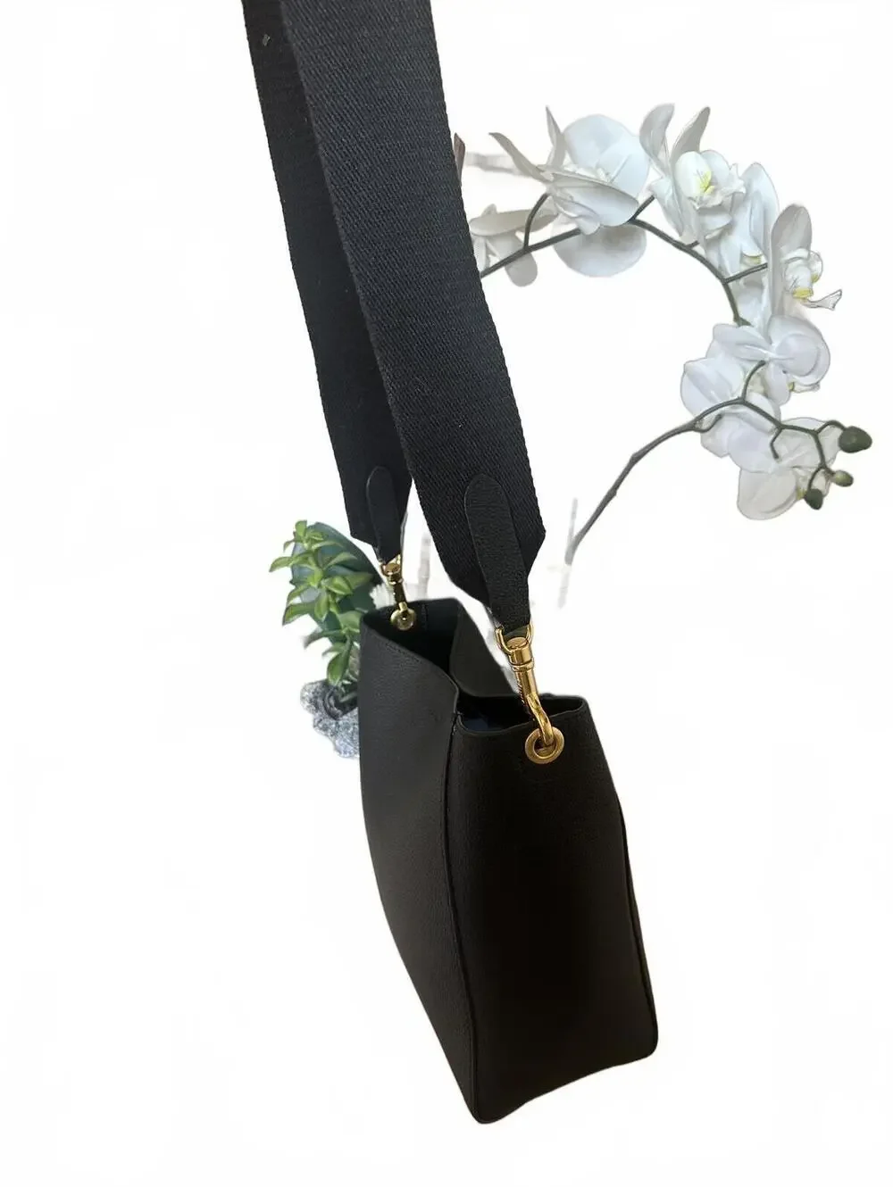 Celine Sangle Small Black Grained Calfskin Bucket Bag - Picture 6 of 9